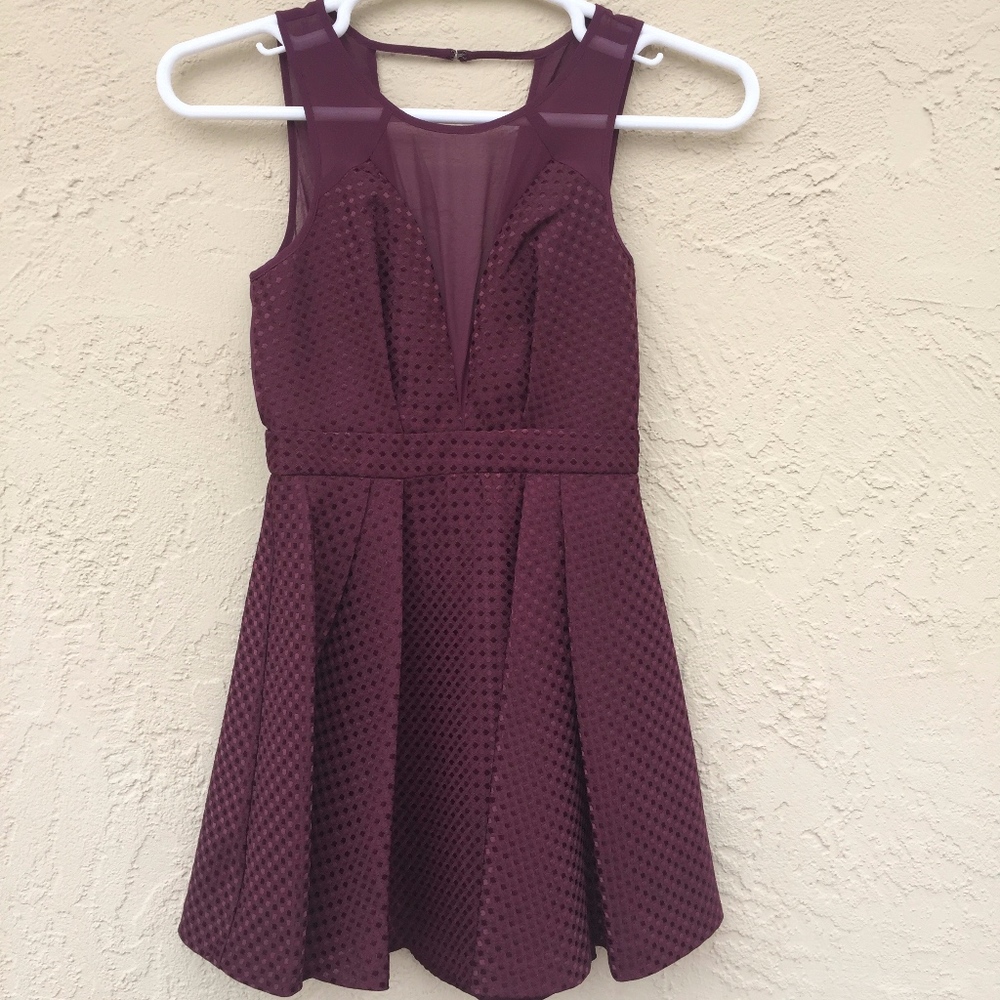 BCBGeneration Sheer Trim Sleeveless party Dress